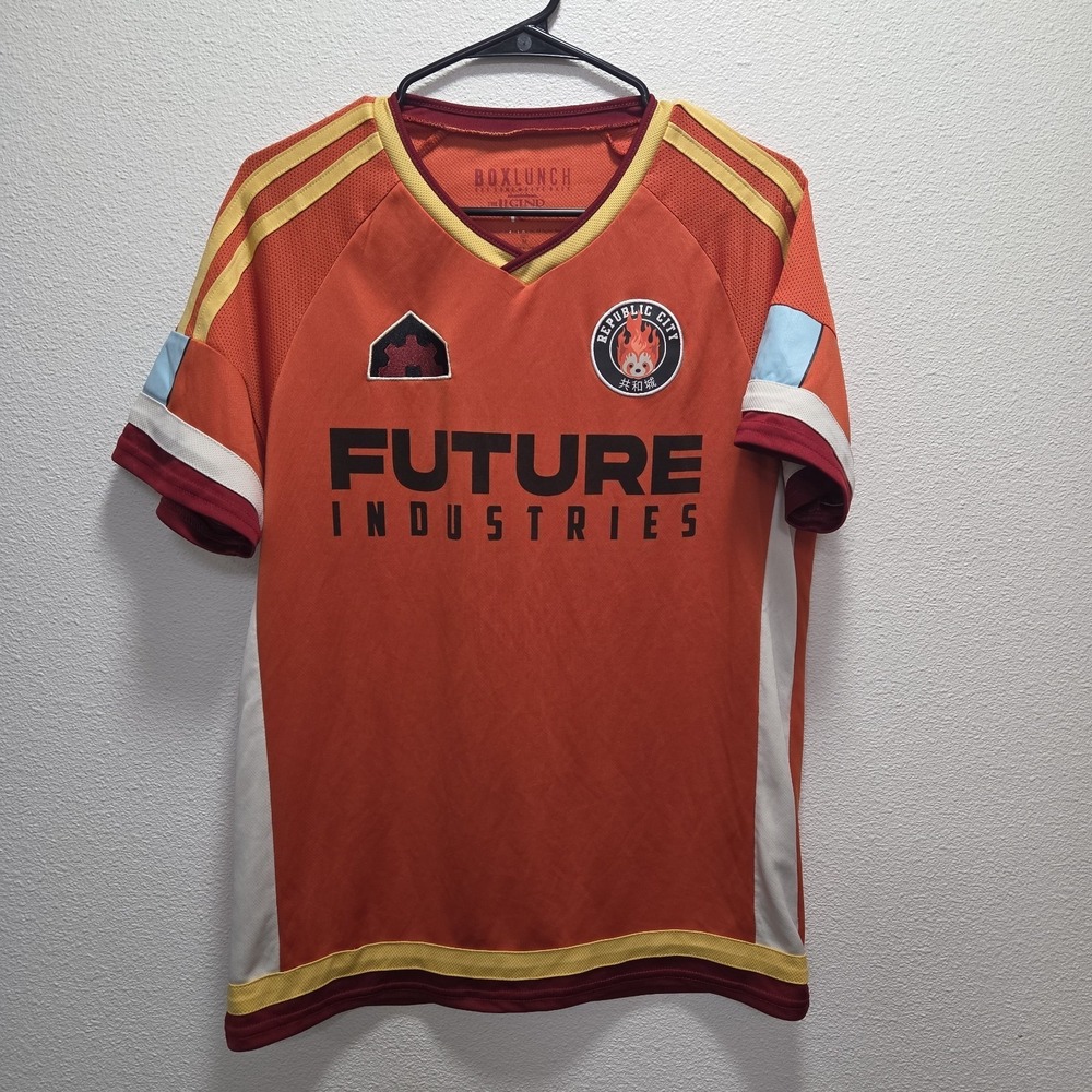 Men's Box Lunch Soccer Jersey Med Orange Legend Of Korra Future Industries